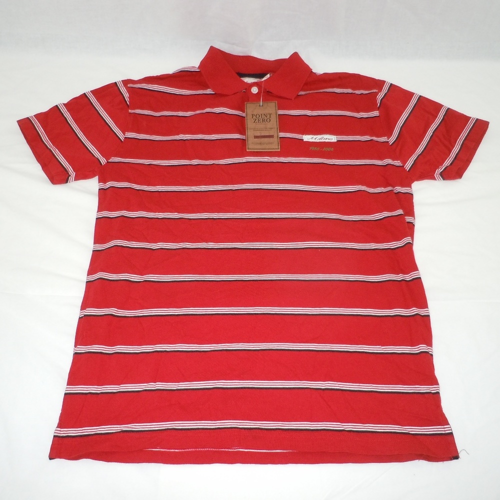 Italy Point Zero Polo Shirt NWT Large Red Italian
